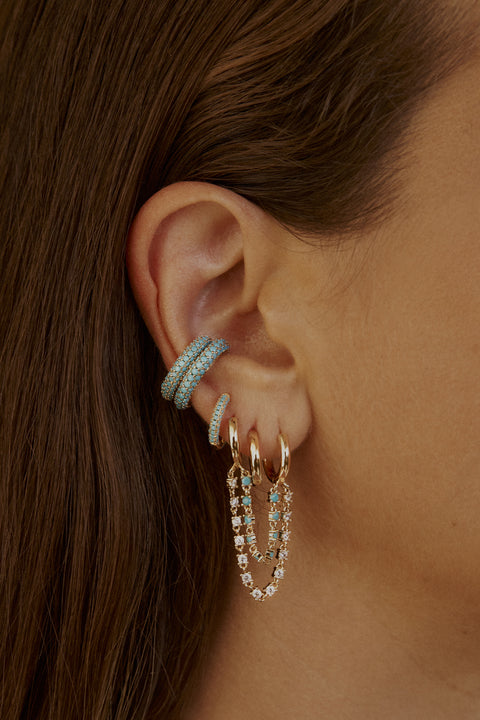 Turquoise Miska Chain Hoops